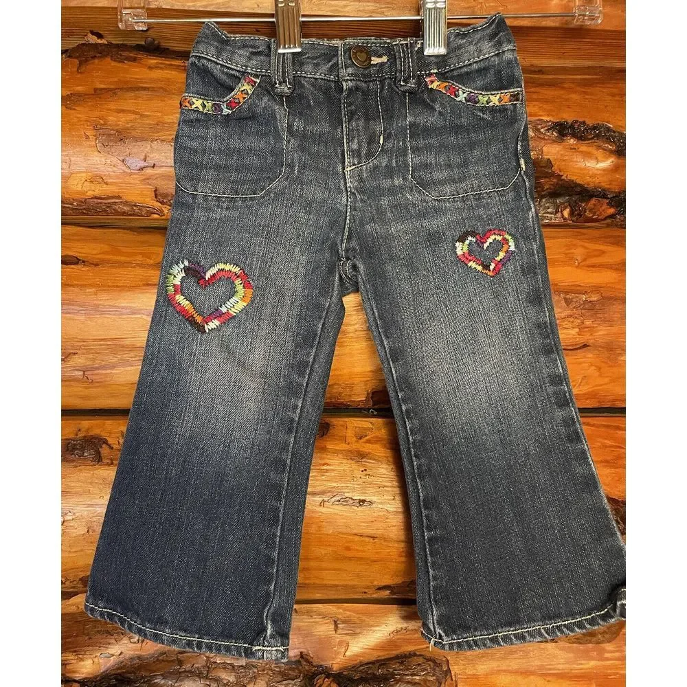 Baby Gap Bootcut Jeans With Colorful Appliqué Size 18-24‎ Months